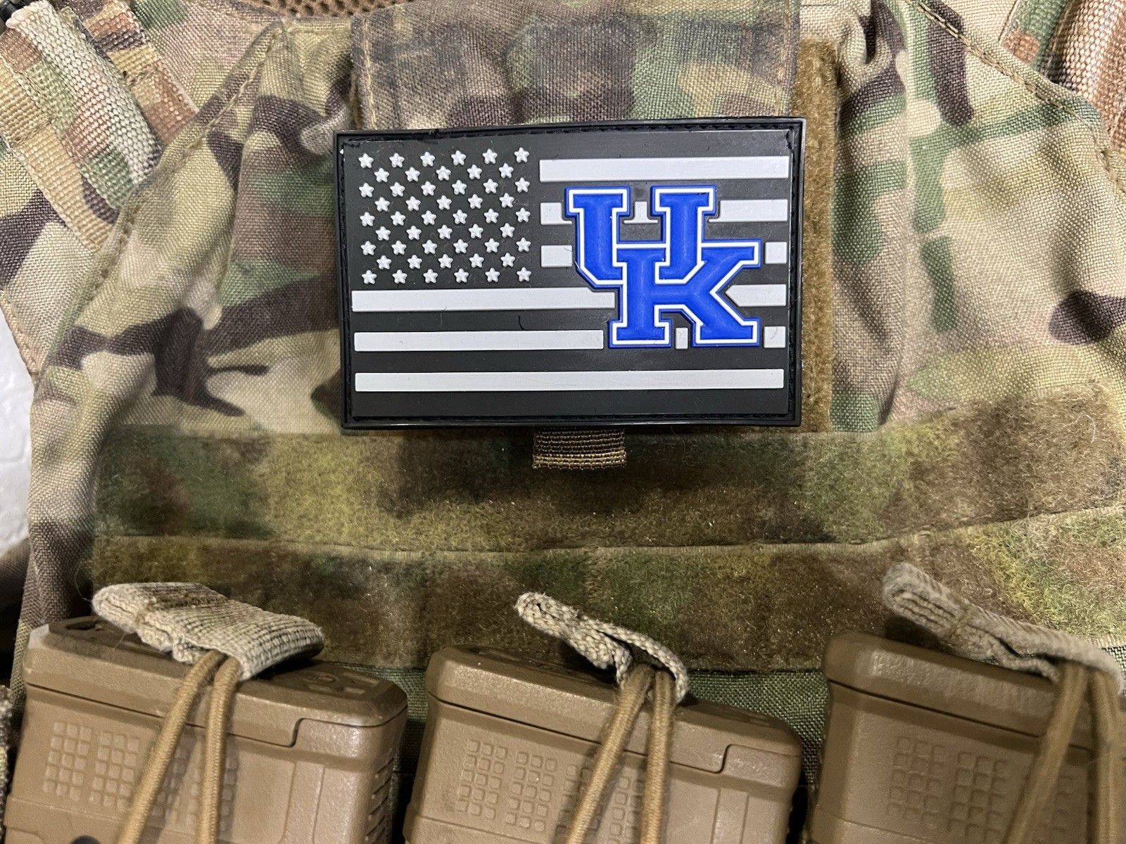 Military Combat American Flag Kentucky Wildcats Collage PVC Patch Vlcro