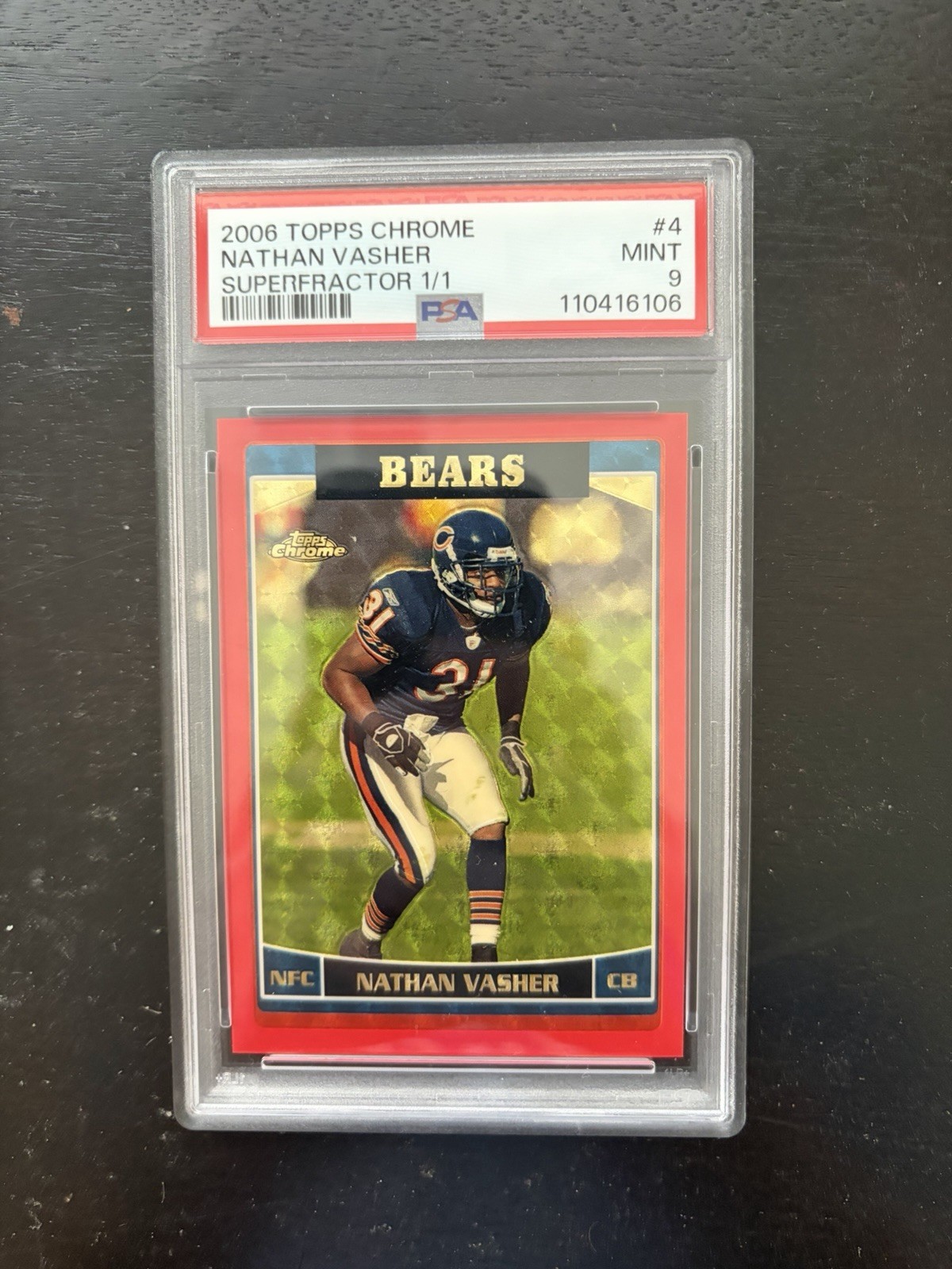 2006 Topps Chrome Superfractor Nathan Vasher 1/1 Bears