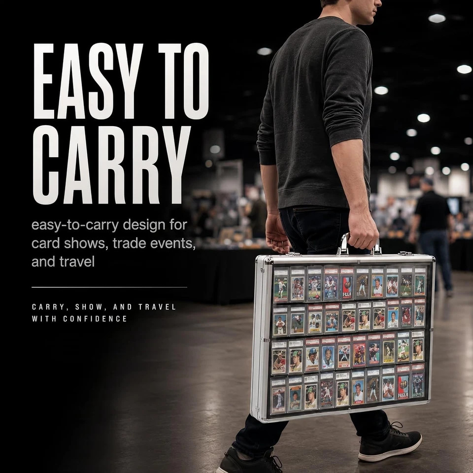 Card Show Display Case Large Aluminum 34″X22″ Lockable Trading Card Display