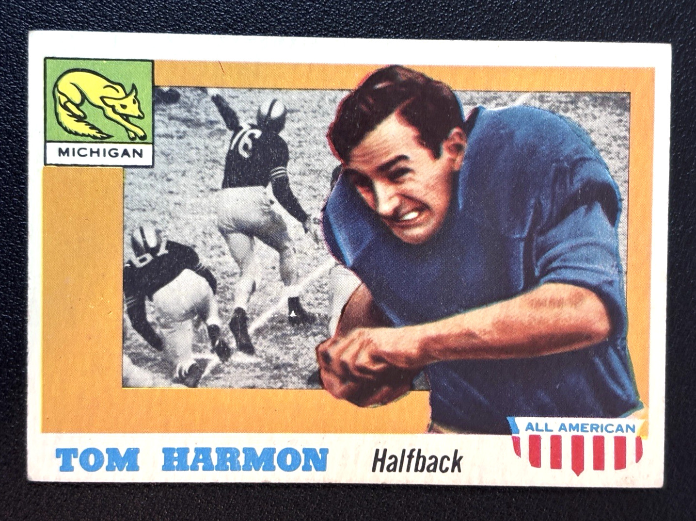 1955 Topps All-American Football #35 Tom Harmon Michigan Wolverines EX+