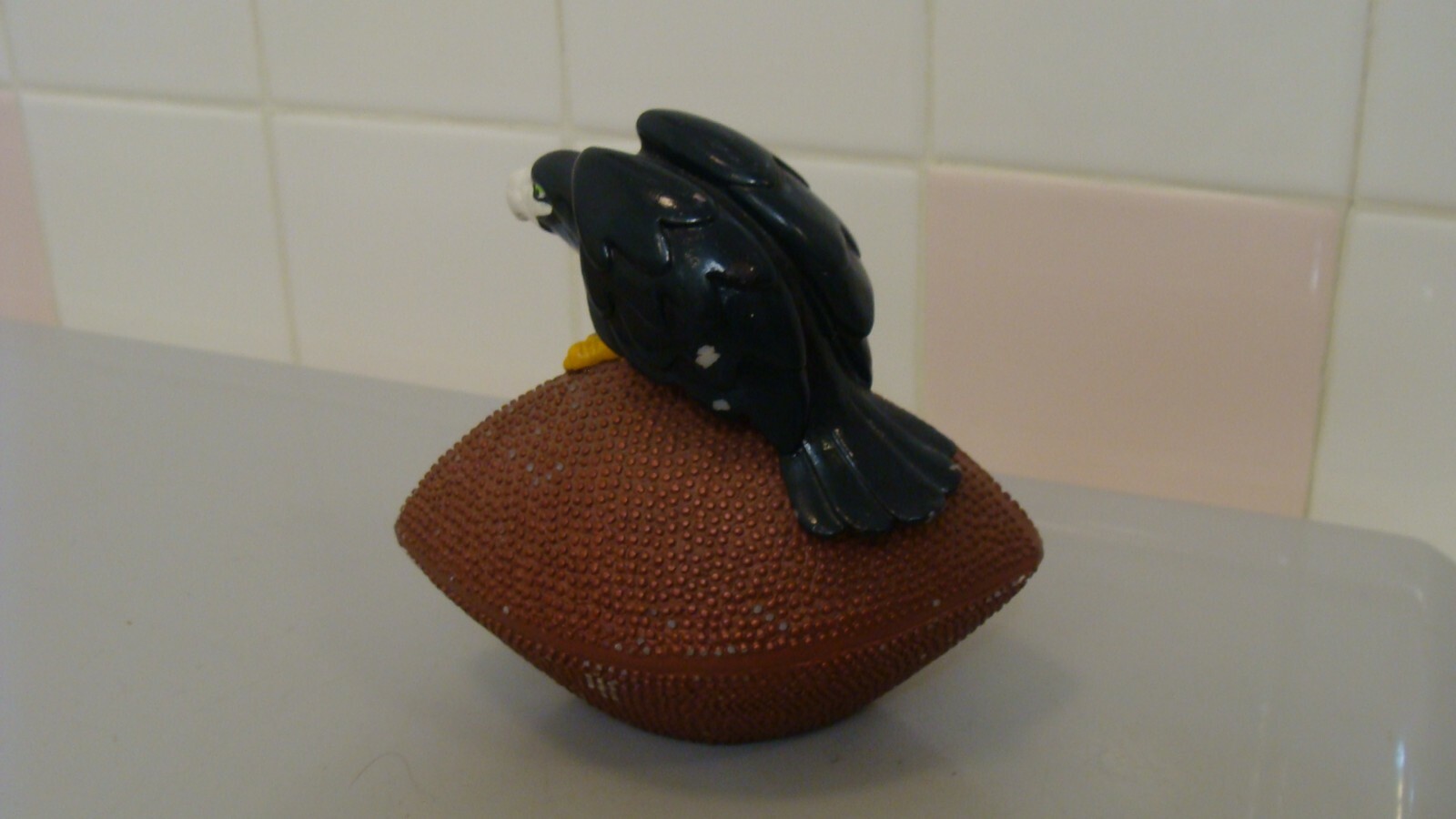 NFL Seattle Seahawks Souvenir Hawk Bird Sitting on Football 4.6″ x 3″ and 4.2″T