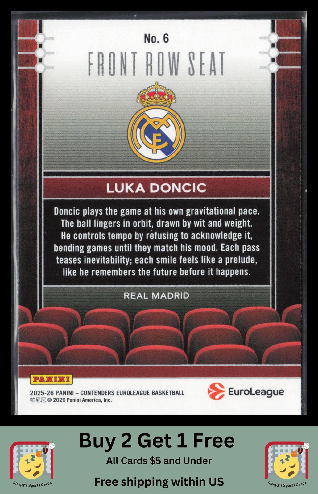 Luka Doncic Front Row Seat 2025-26 Panini Contenders EuroLeague #6