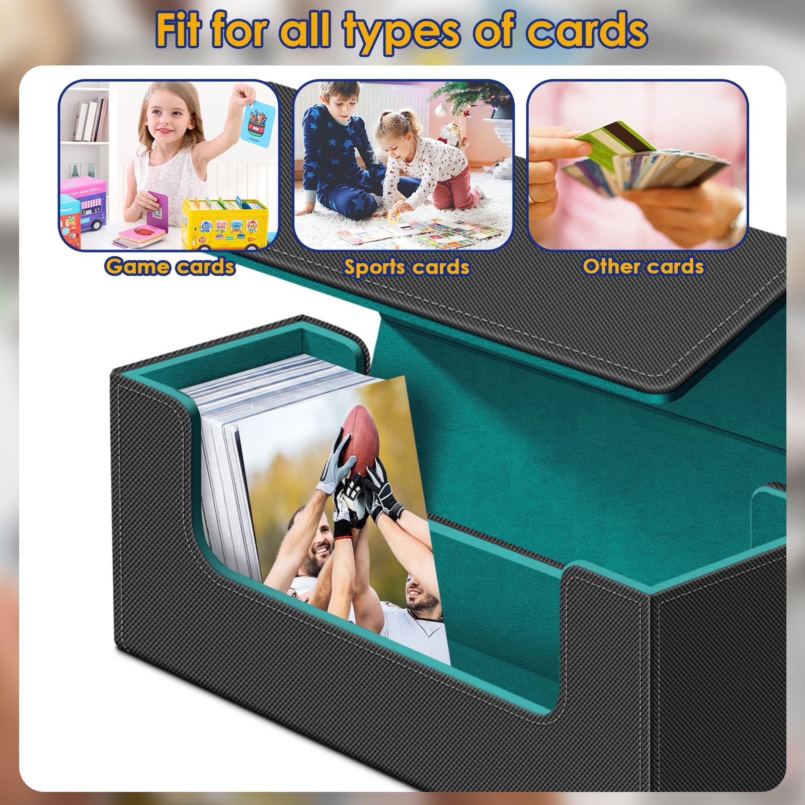 600 Card Deck Case for Trading Cards, Leather Magnetic Closure Commander Stor…