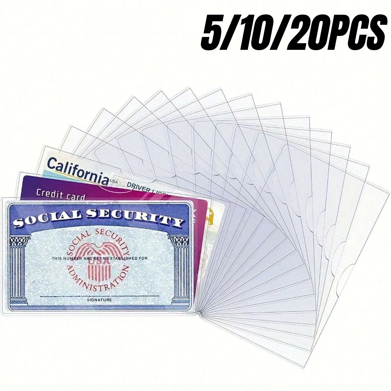 10 Pack Social Security Card Protector Medicare New Credit Card Holder,24 Mil So