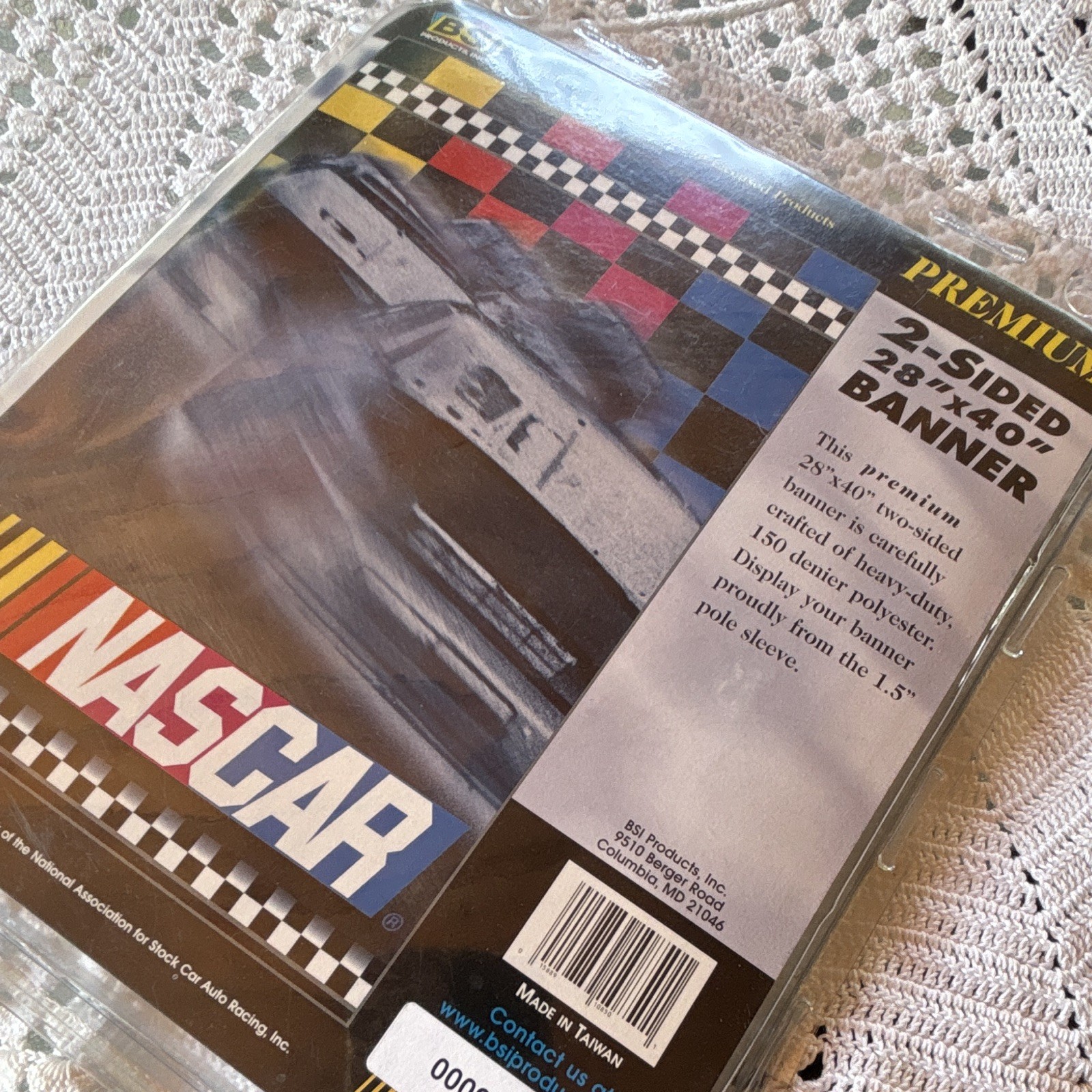 BSI Products Premium 2Sided NASCAR Banner Multicolor 28 x 40” Racing Decor