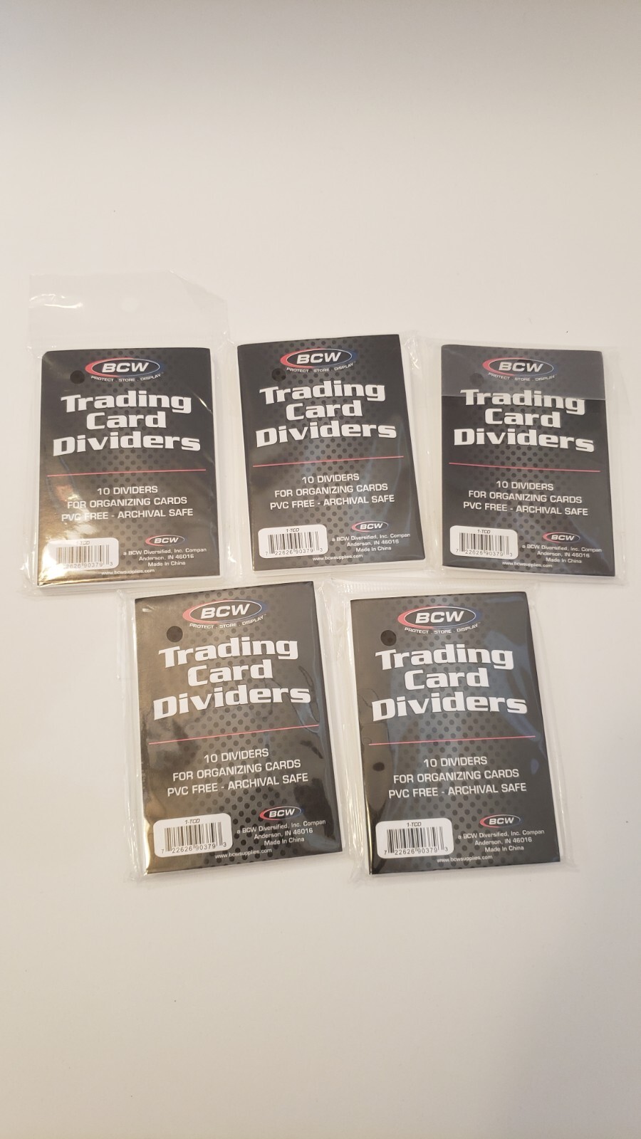 5 Packs of 10 (50!) BCW Trading Card Dividers White for Card Organization 1-TCD