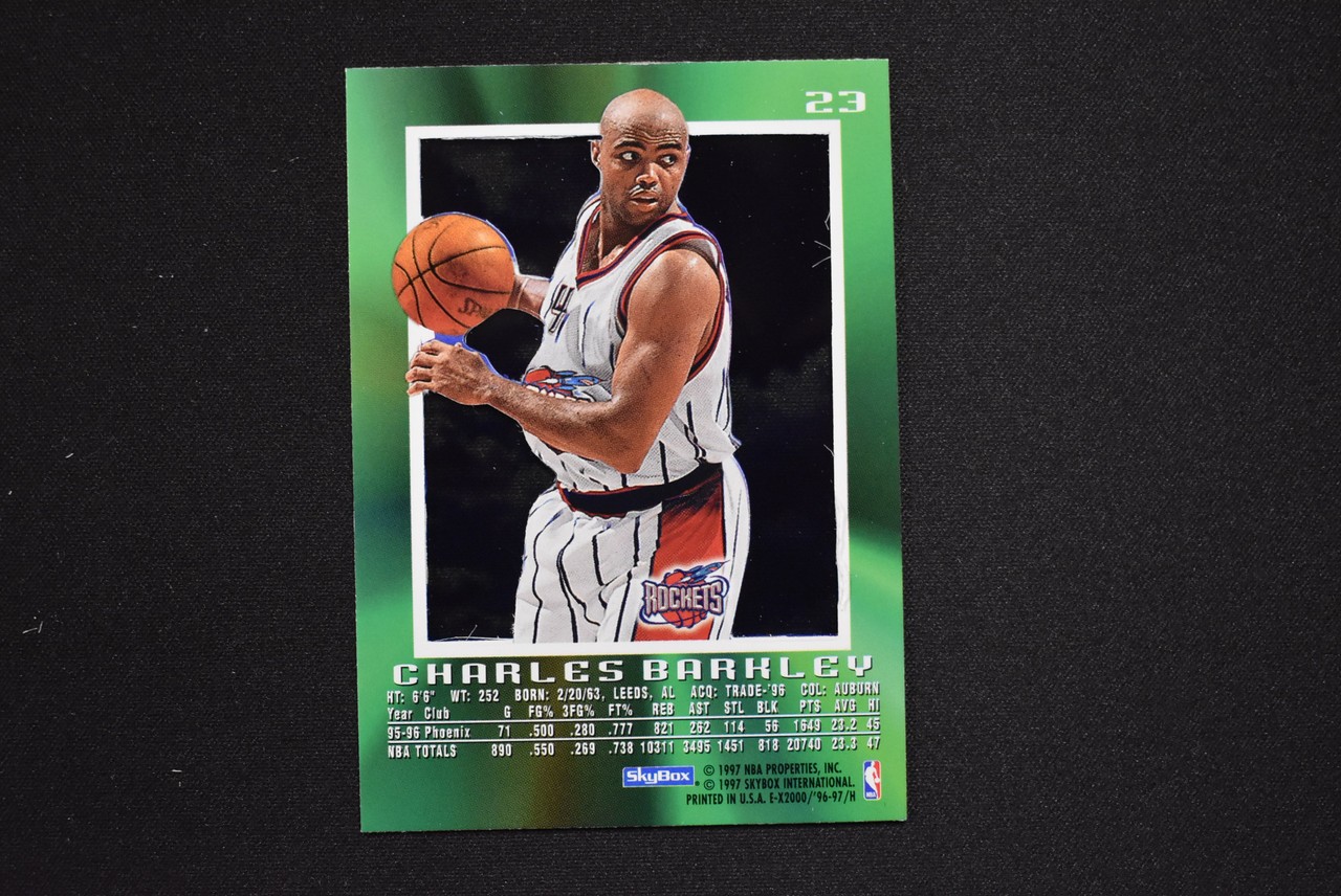 1996-97 Skybox E-X 2000 Basketball Charles Barkley #23 Houston Rockets