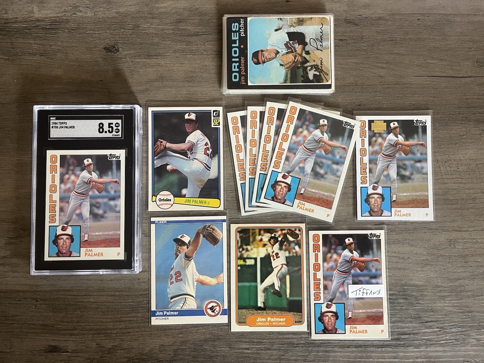 Jim Palmer Lot with SGC Graded 1966 Rookie RC – Plus 1984 Topps Tiffany & More