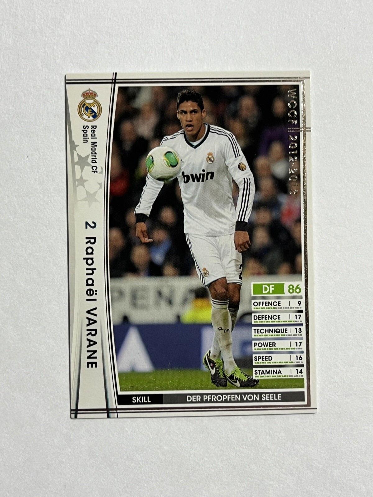 Raphael Varane Panini WCCF Base 2012-2013 Real Madrid