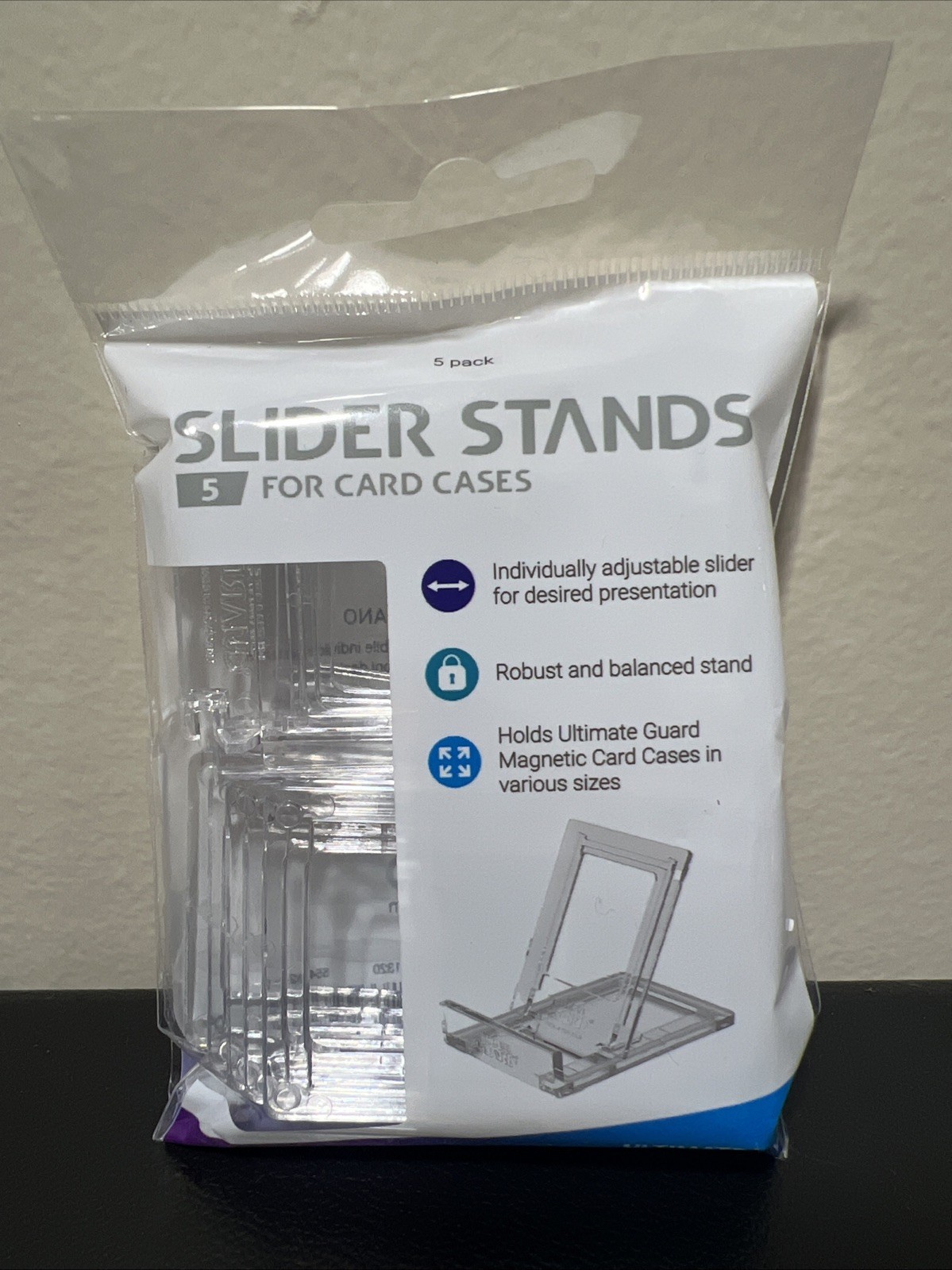 NEW Ultimate Guard Adjustable Slider Stands For Card Cases Sturdy Design -5 Pack