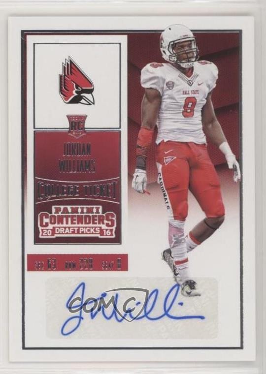 2016 Panini Contenders Draft Picks Jordan Williams-Lambert Rookie Auto RC 1o3