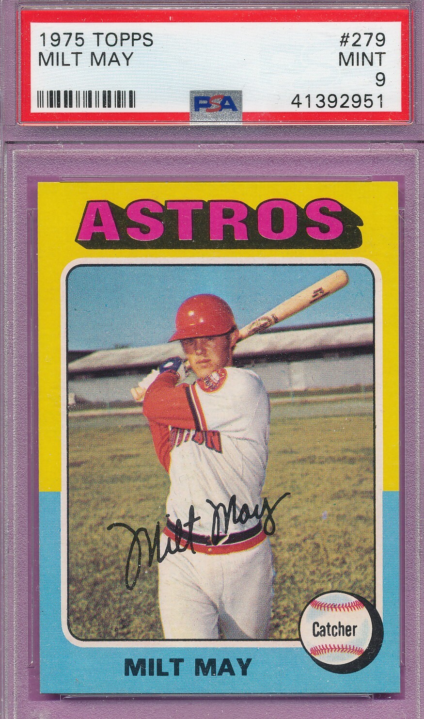 CRAZYSHARP PSA 9 MINT MILT MAY 1975 TOPPS #279 GRADED HIGH-END VINTAGE MLB TPHLC