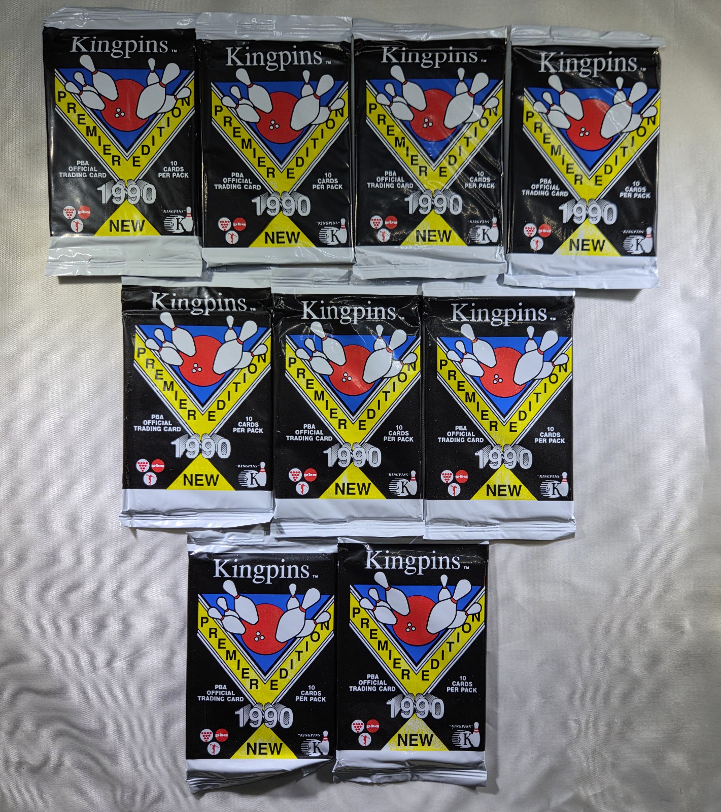 (1) 1990 Kingpins Bowling Factory Sealed Pack Unopened 10 Cards