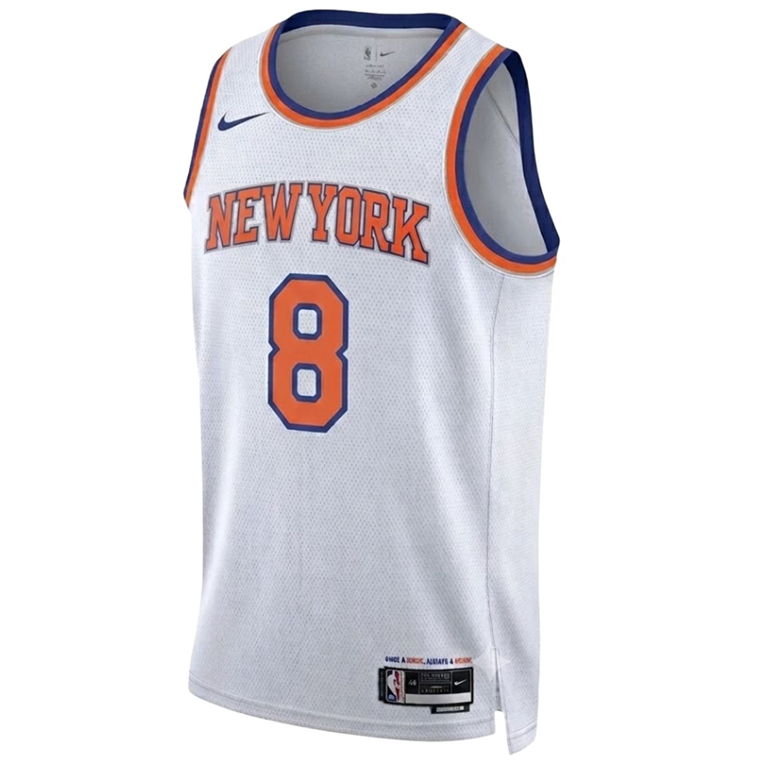 Unisex New York Knicks #8 White 2026 Finals Patch Custom – stitched!!
