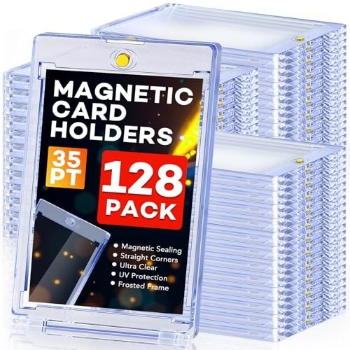 ZENOWICK 128ct Magnetic Card Holders for Trading Cards, UV Protection