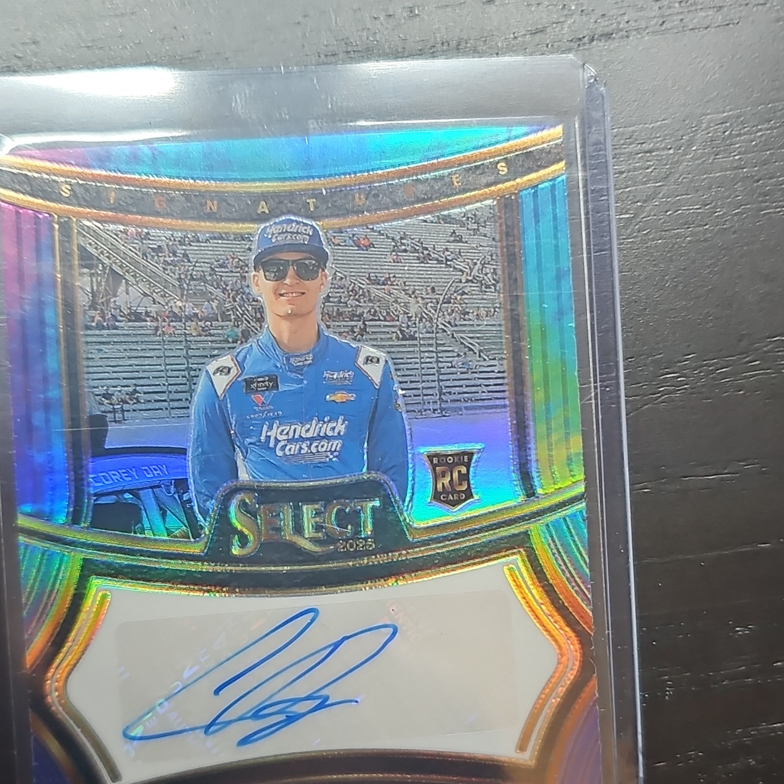 Panini 2025 Select Signatures Tie-Dye Prizm Corey Day Auto RC #S-CDY /25 NASCAR