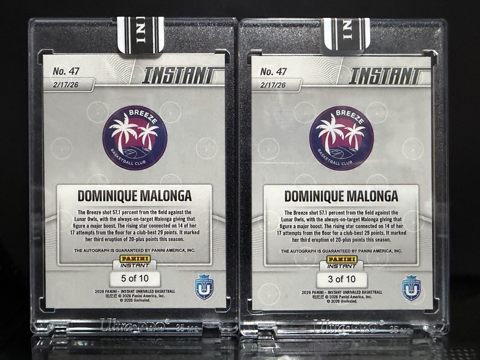 Dominique Malonga 2026 Panini Unrivaled #47 Rookie Auto Autograph Gold /10