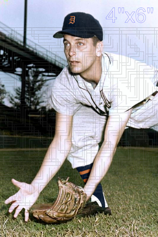 Jim Brideweser – 1956 Detroit Tigers – choose a size – colorized print