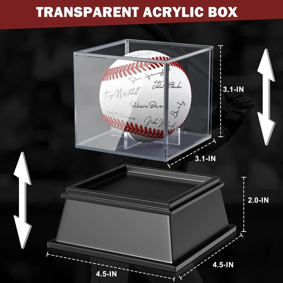 baseball display case, baseball holder display case, acrylic uv protected case
