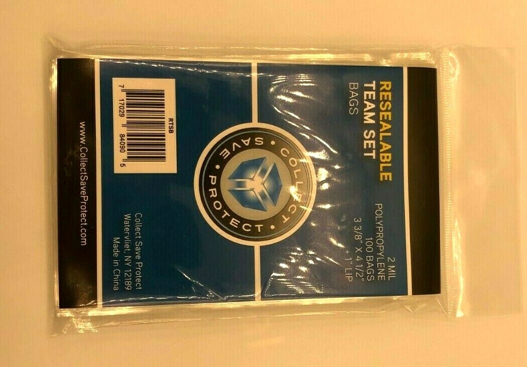 100 CSP TEAM SET BAGS Resealable Strip Trading Card Baseball NEW