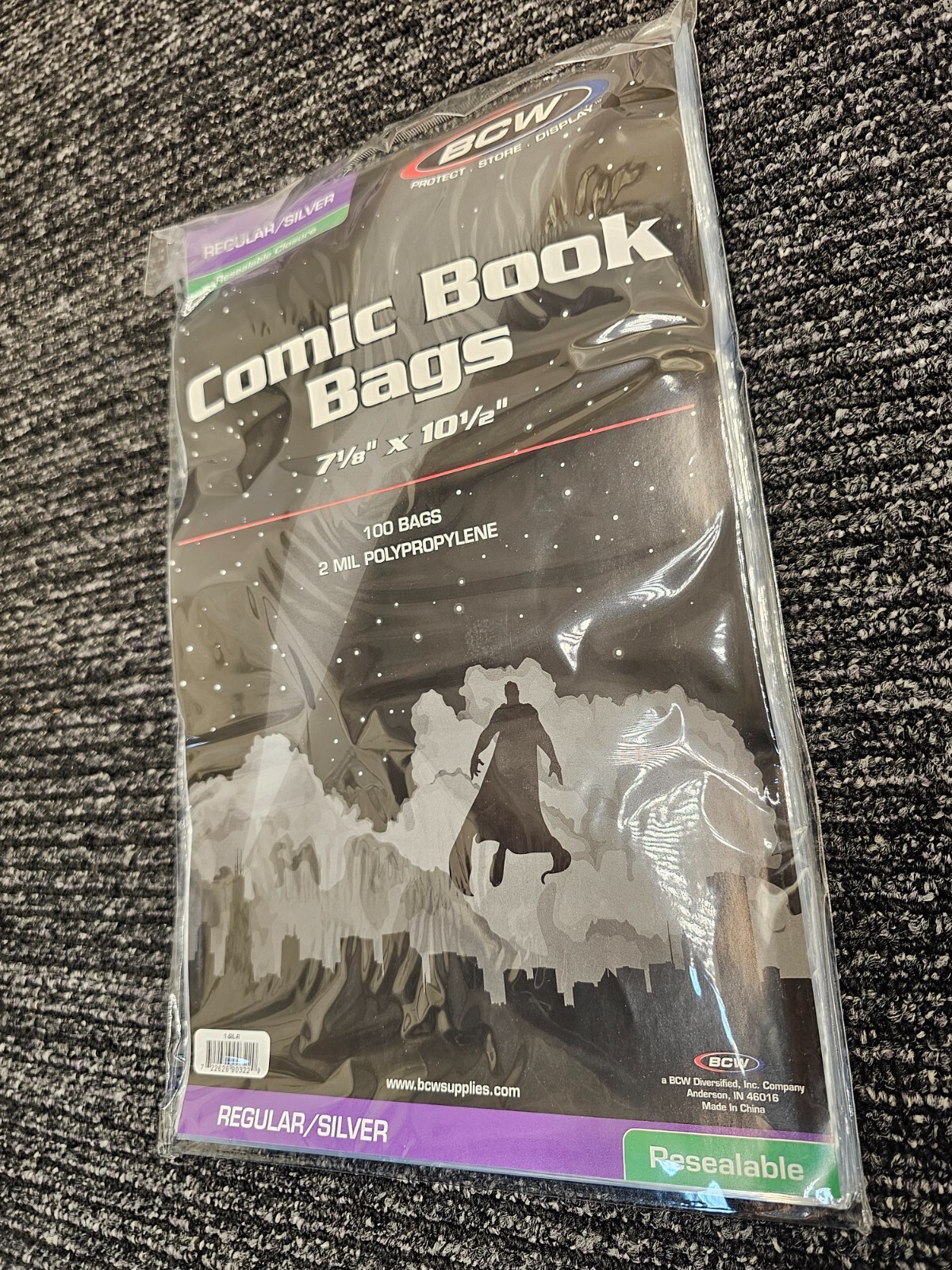 (QTY 200) BCW Silver Regular Resealable 2-Mil Polypropylene Comic Book Bags