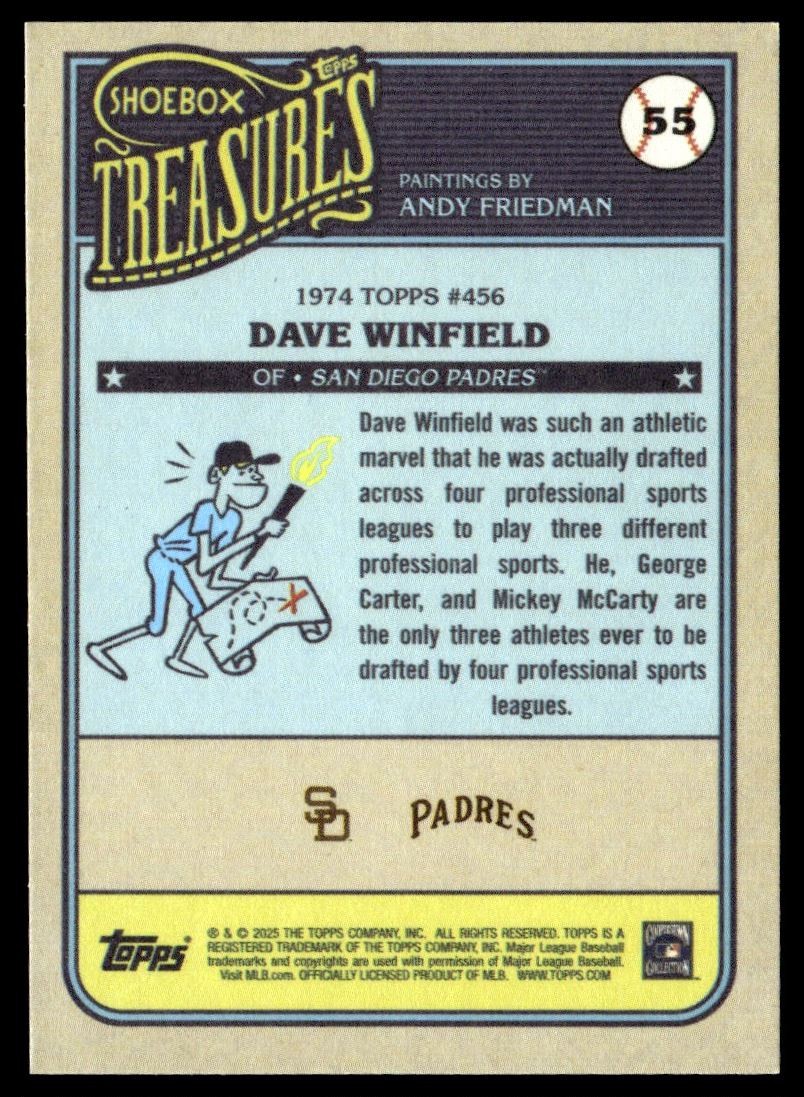 2025 Topps Shoebox Treasures 1974 Dave Winfield San Diego Padres #55