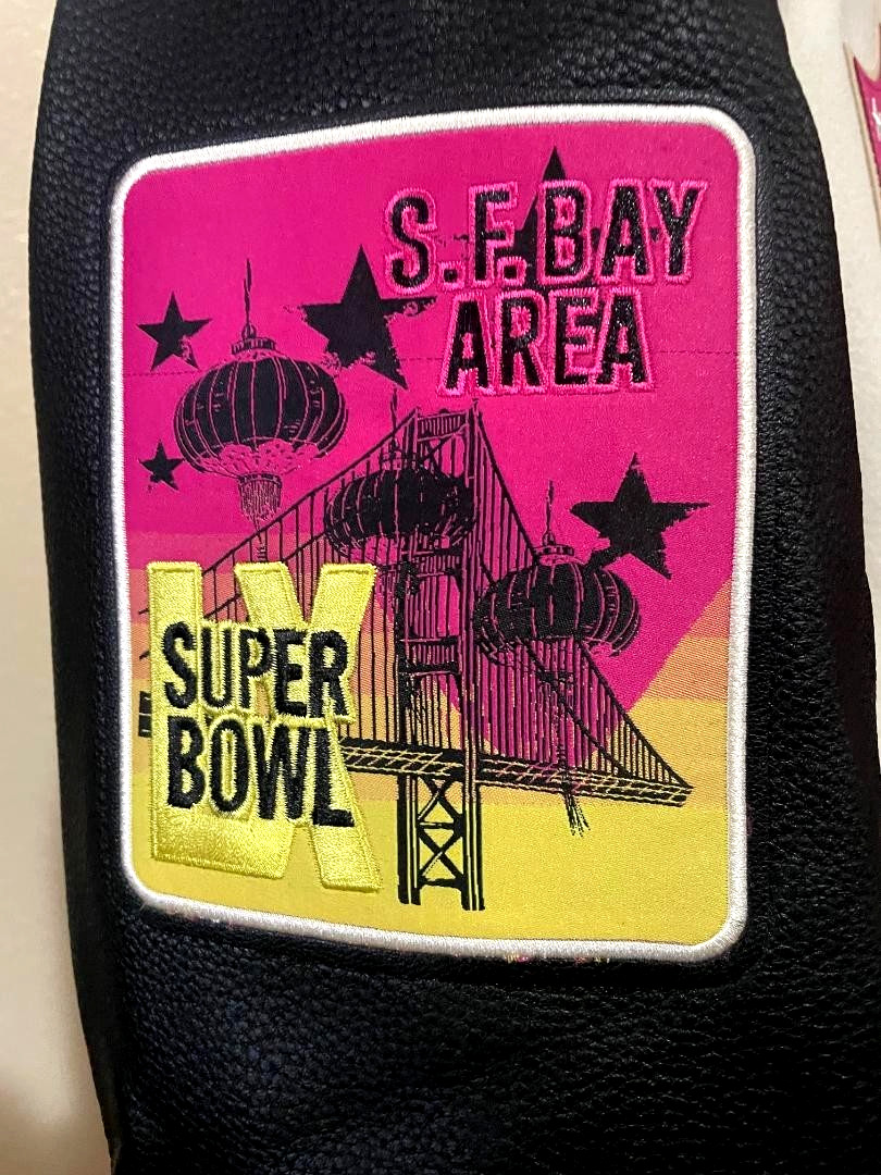 2026 NFL Super Bowl LX San Francisco Rib Wool Varsity Jacket Cream Size XL