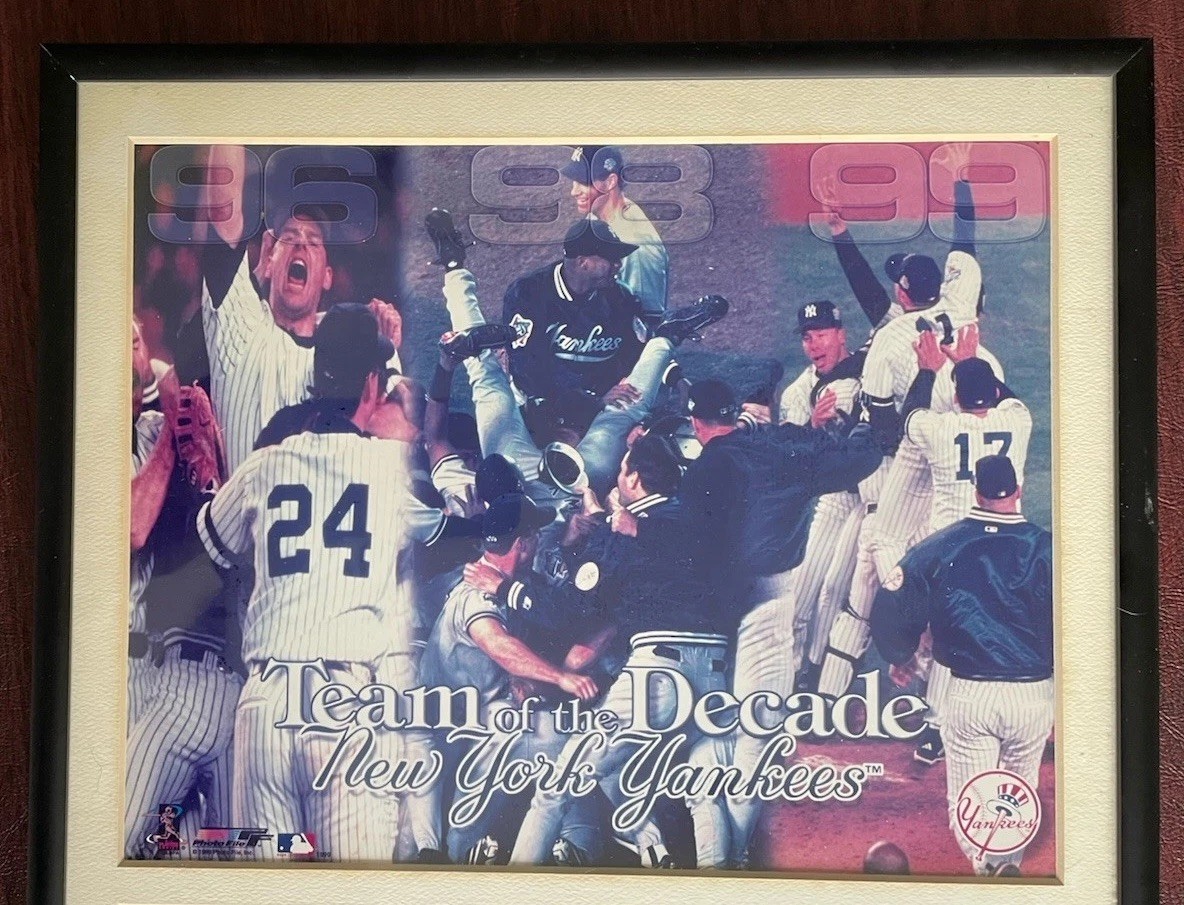 1999 Team Of The Decade New York Yankees W/ Championship List Framed Picture