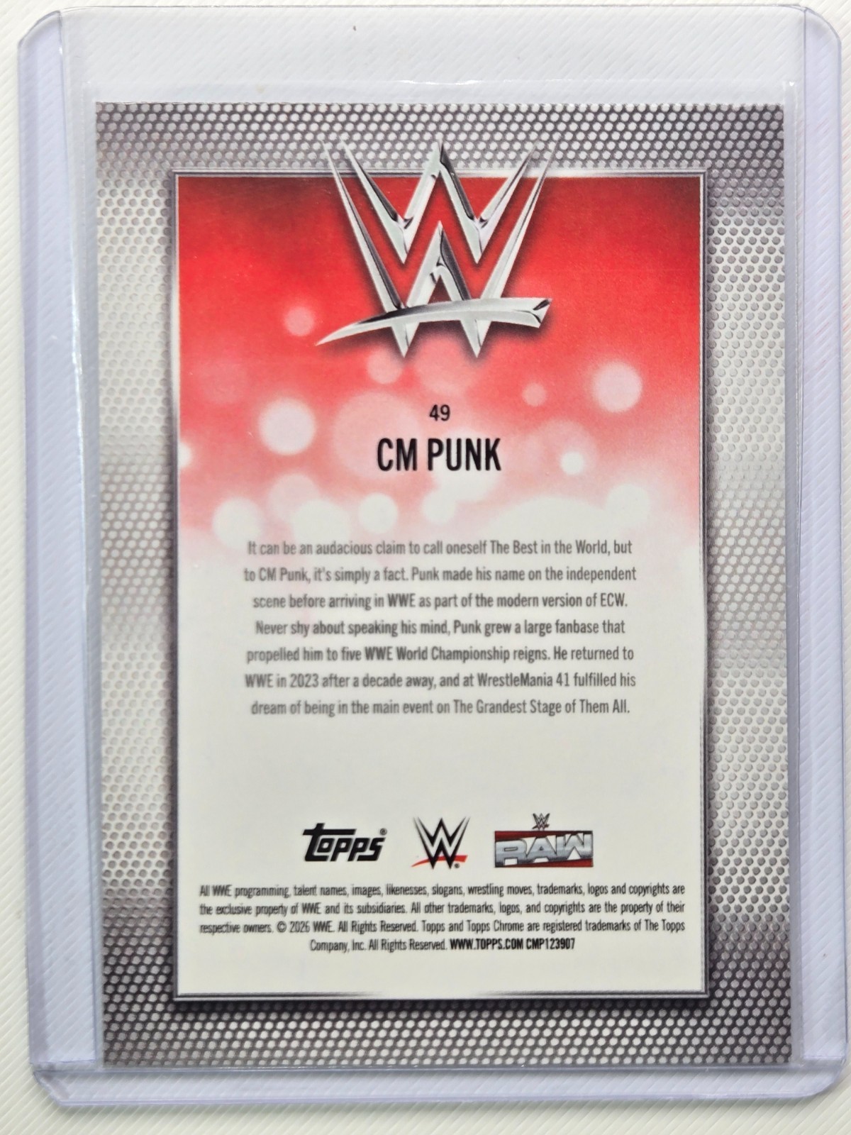CM Punk 2026 Topps Chrome WWE #49 Base Trading Card