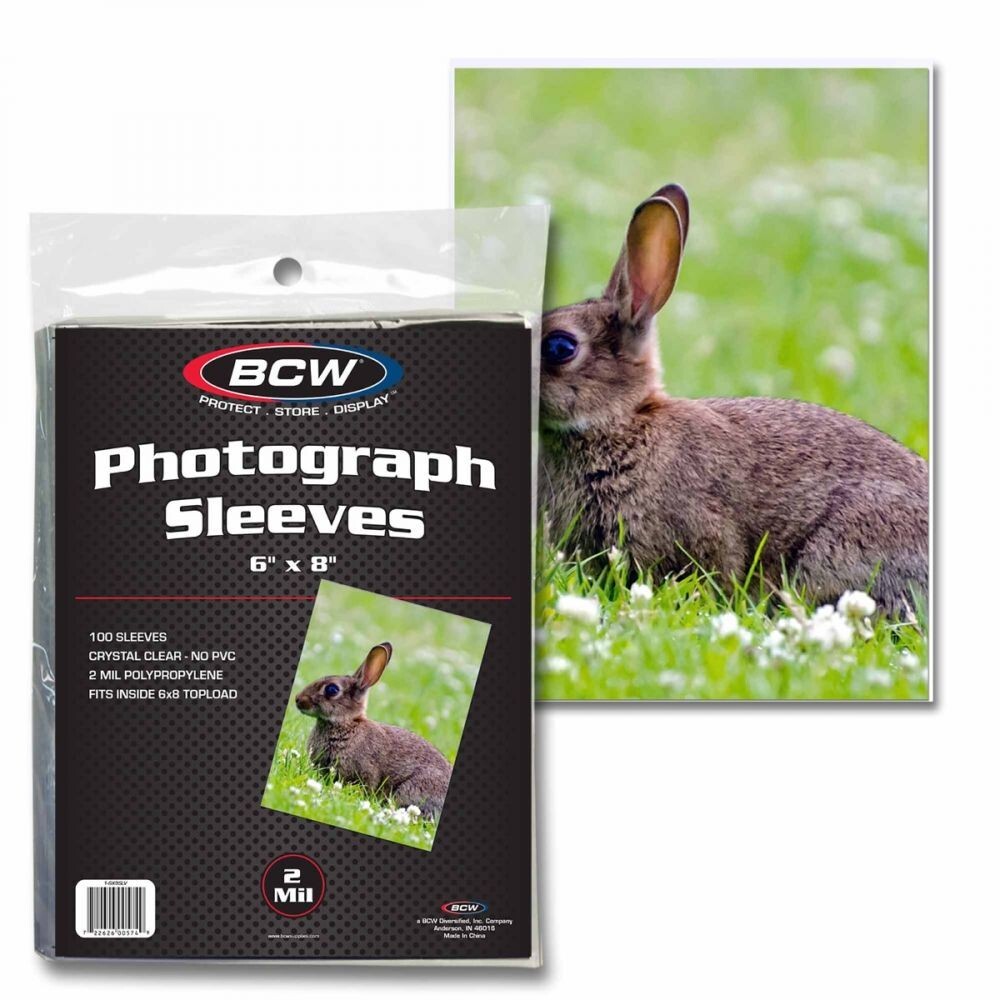 100 Archival High Quality Photo Sleeves 6×8 Clear Acid Free NO PVC BCW Storage