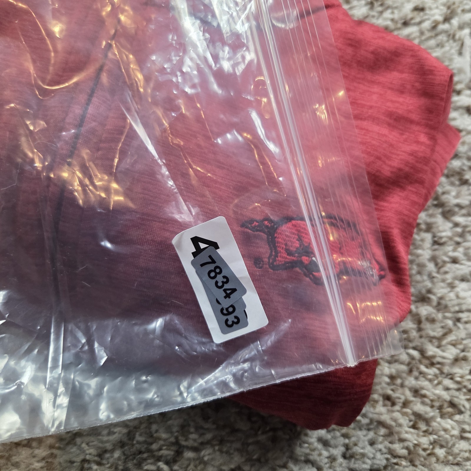 University Of Arkansas Razorbacks Pullover Mens XL Red Oxford American 1/4 Zip