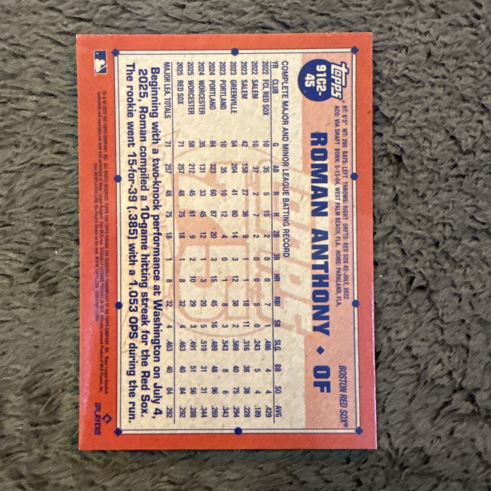 2026 Topps Series 1 1991 Topps Chrome Silver Pack Mojo Roman Anthony #91C-60