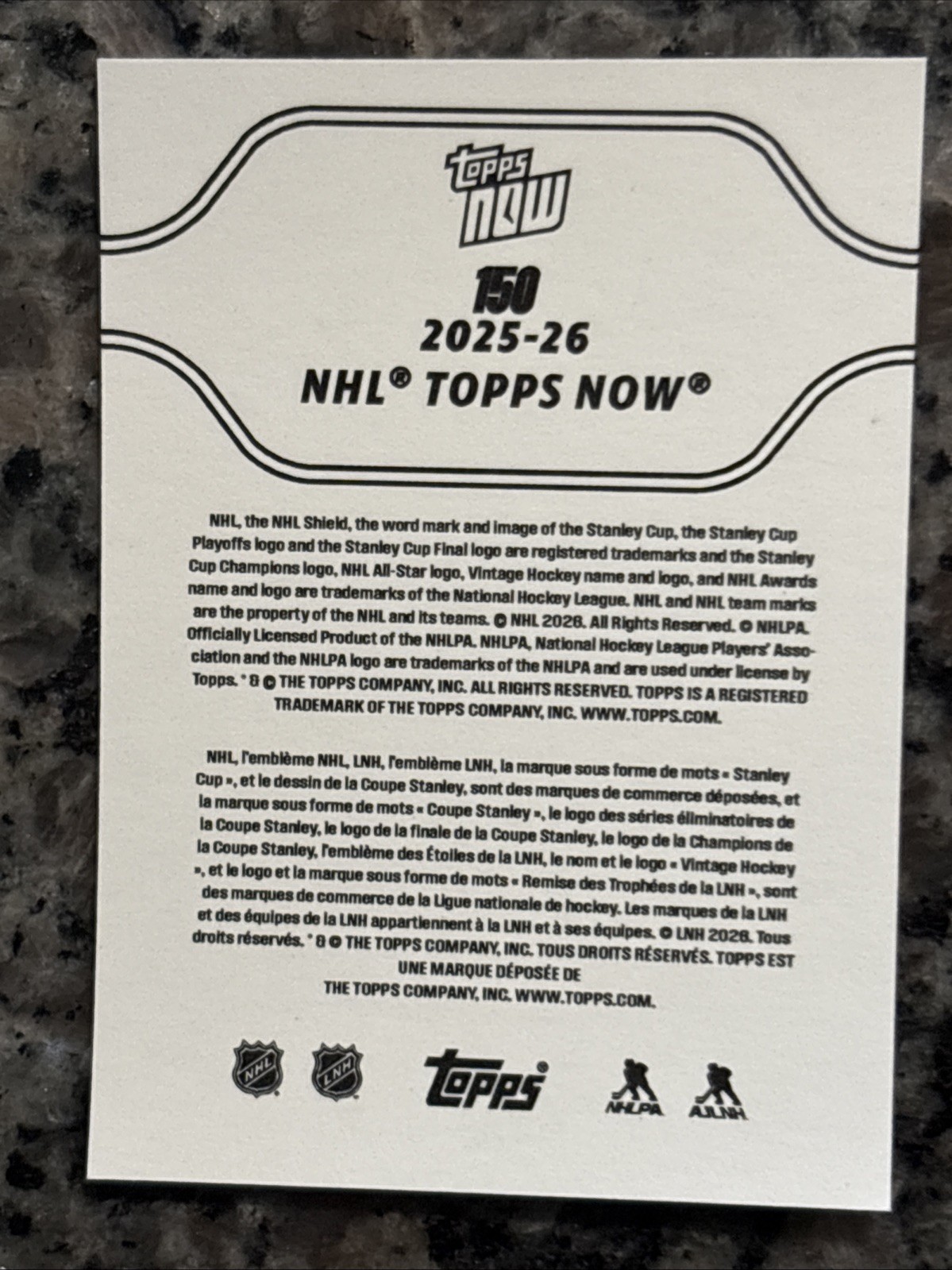 2025-26 NHL TOPPS NOW Sticker #150 Macklin Celebrini Sharks Record 115 Pts