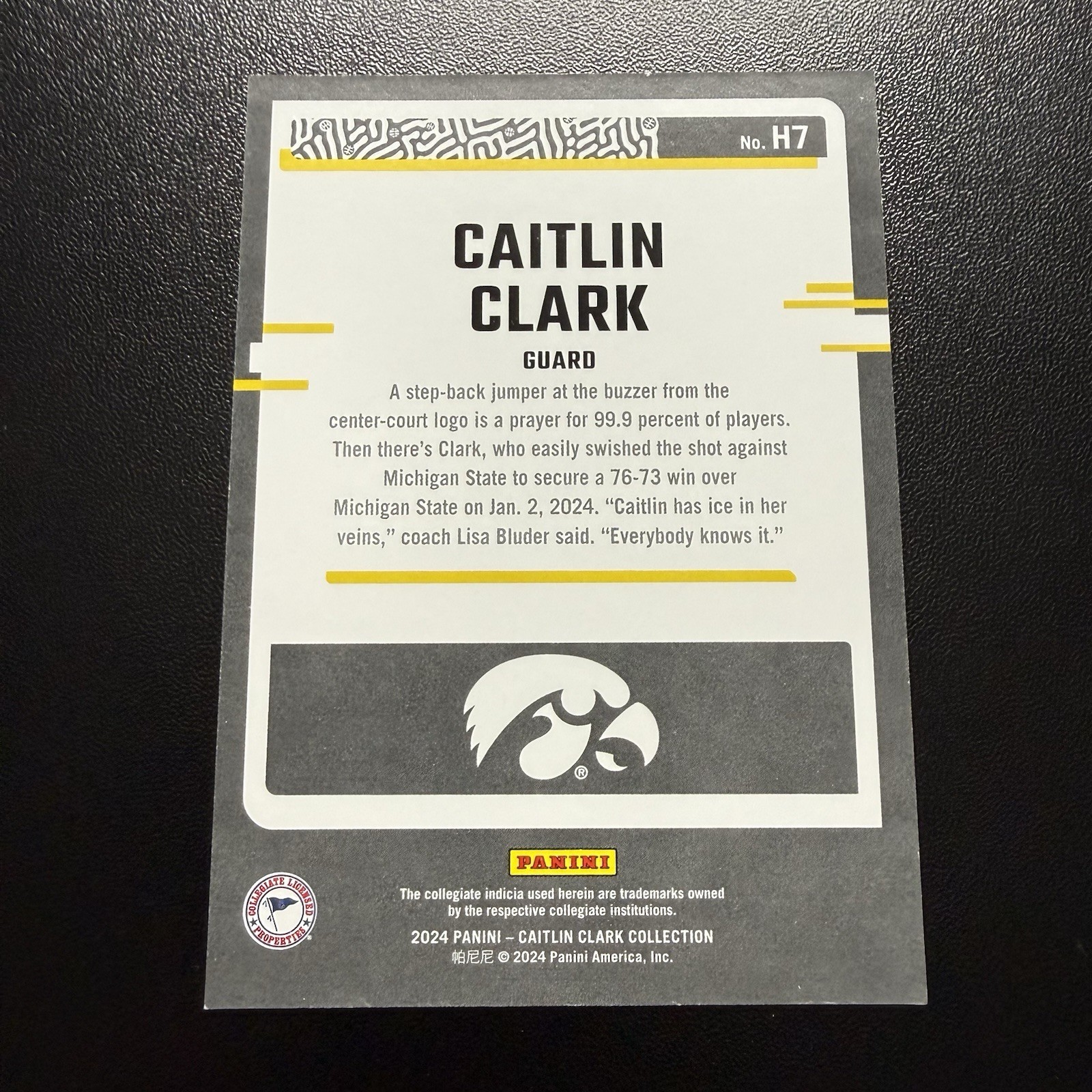 2024 Panini Caitlin Clark Collection – Highlights #H7 Caitlin Clark (RC)