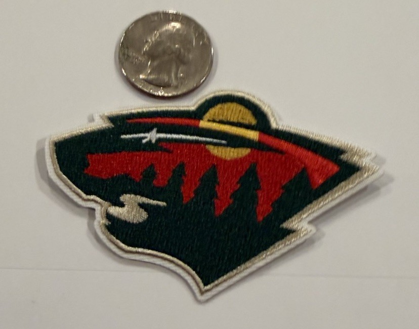 Minnesota Wild VINTAGE STYLE EMBROIDERED IRON ON PATCH 3”x 2” BEAUTIFUL!