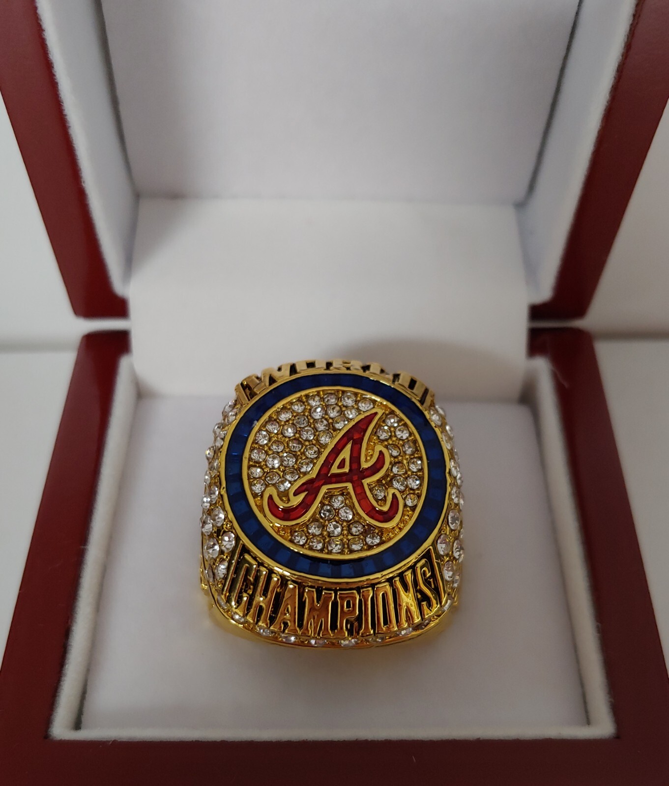Ozzie Albies – 2021 Atlanta Braves World Series Ring With Wooden Display Box