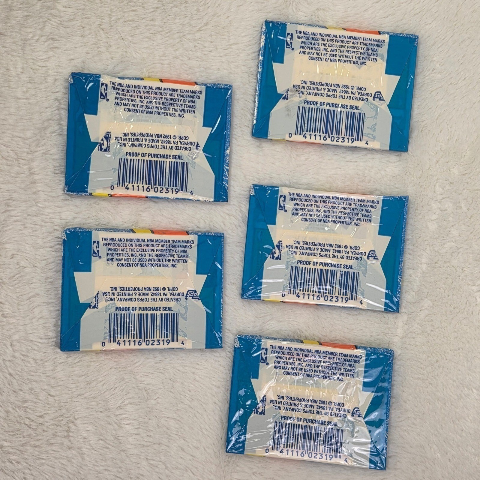 1992-93 Topps NBA Ser 1 5 Sealed Packs Gold Card Chase Lot
