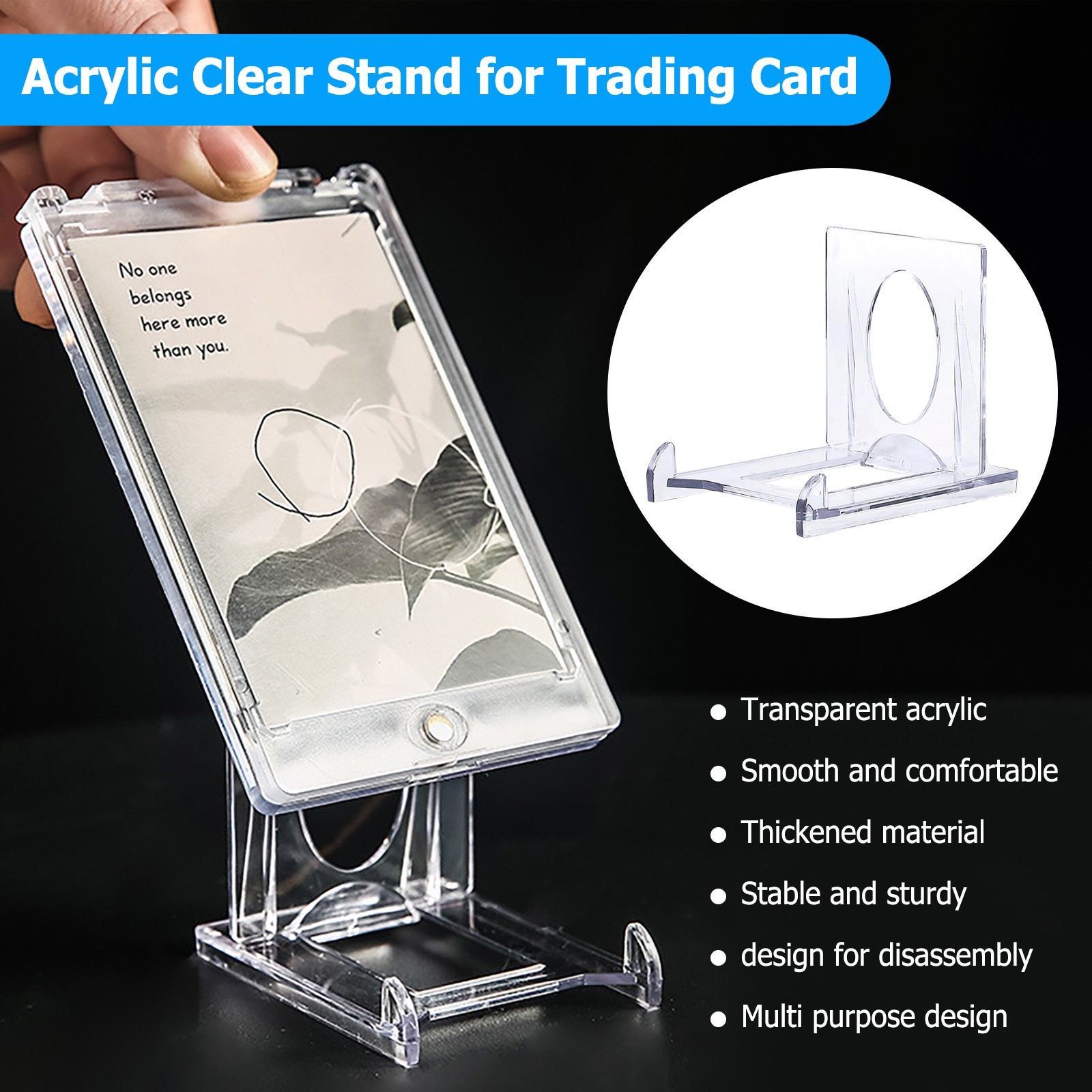 5-100x Mini Clear Adjustable Acrylic Easel Display Stand Holder For Trading Card