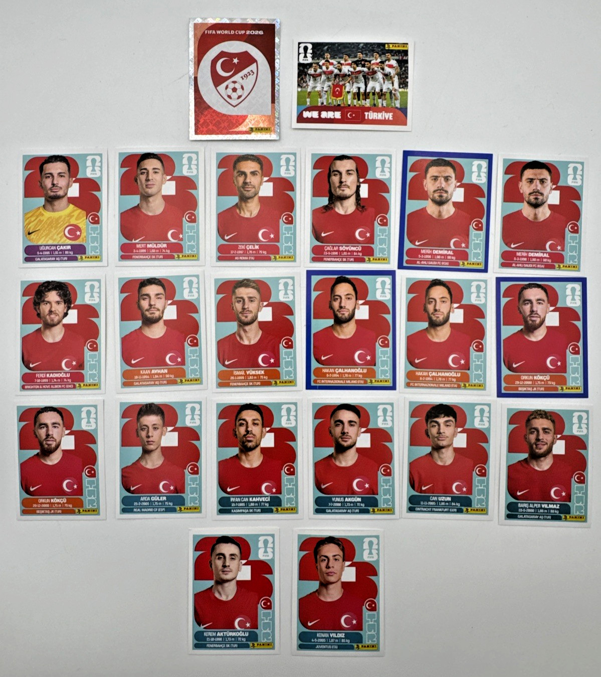 2026 100% Authentic Panini FIFA World Cup Türkiye Stickers Pick Team Logo Player