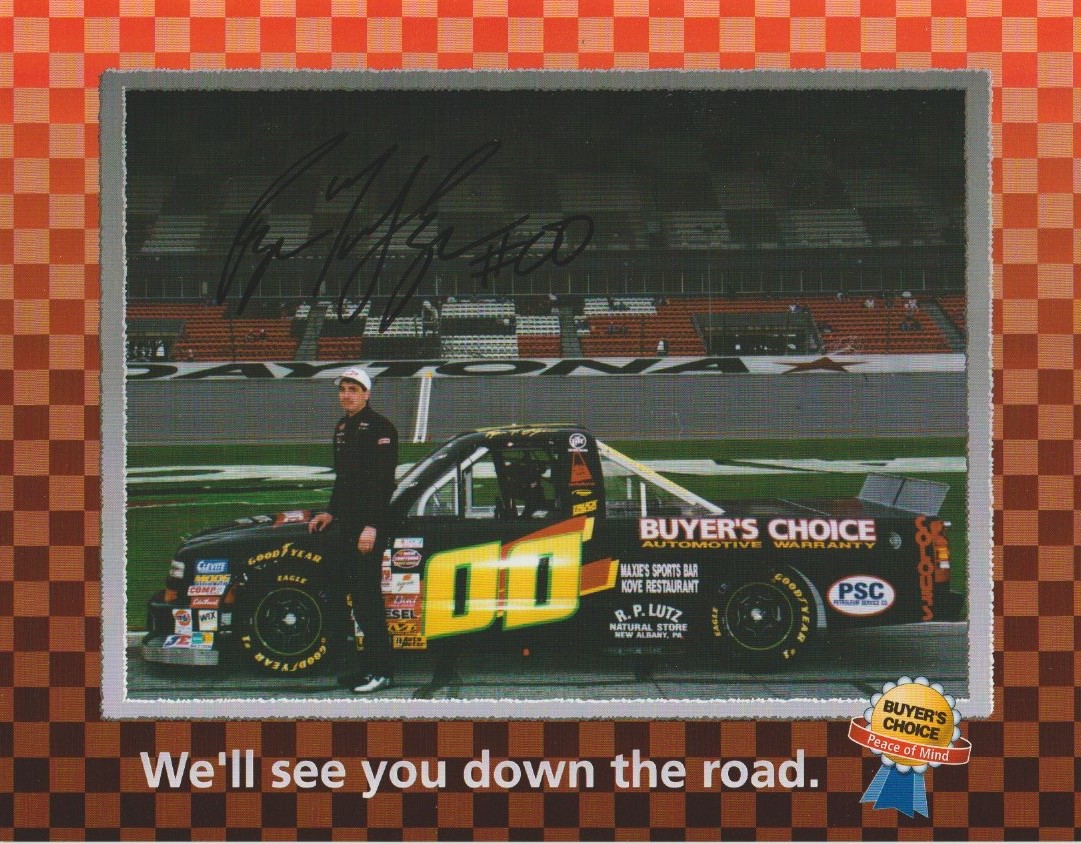 2000 Ryan McGlynn signed Buyer’s Choice Chevy Silverado NASCAR CTS Hero Card