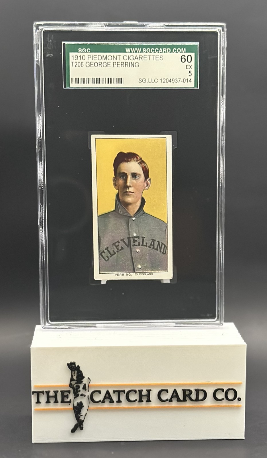 1909-11 T206 – George Perring Piedmont 350 Back (RC) / Graded SGC 5