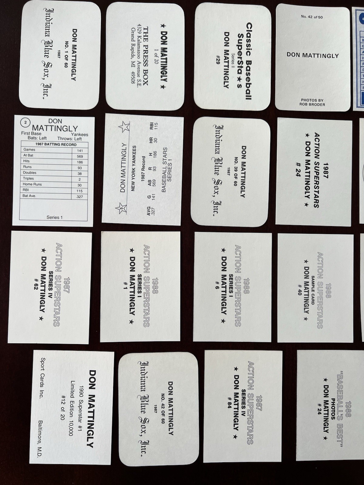 35 Card Lot: 1987 1988 1989 1990 Don Mattingly Oddball Cards Broder Classic MVP