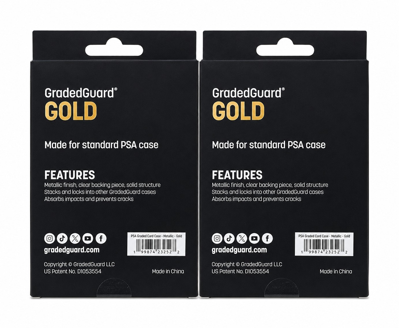 (2) Gold Metallic GradedGuard PSA Graded Card Case Guard Protector Stackable