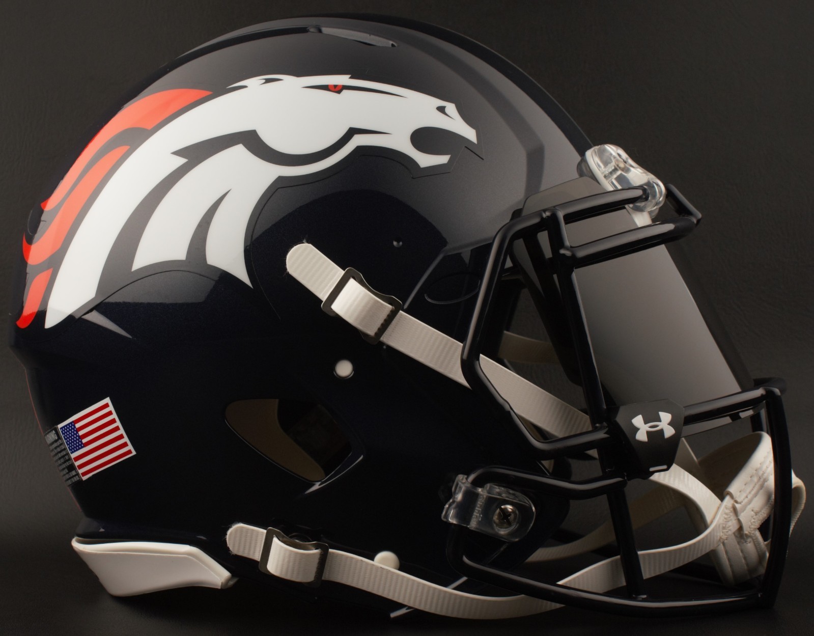 DENVER BRONCOS NFL Football Helmet with BLACK-TINT Visor / Eye Shield