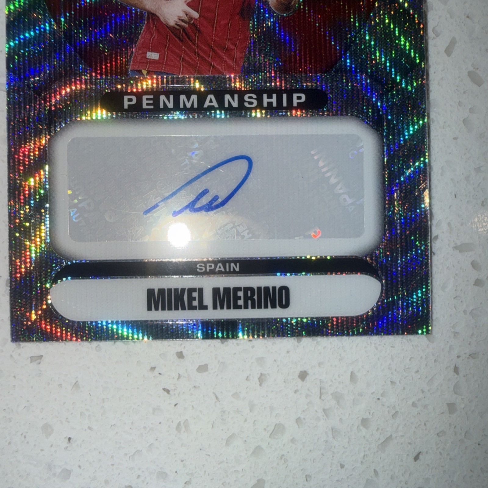 2026 Panini Prizm FIFA World Cup Mikel Merino Penmanship Silver Wave Auto Spain