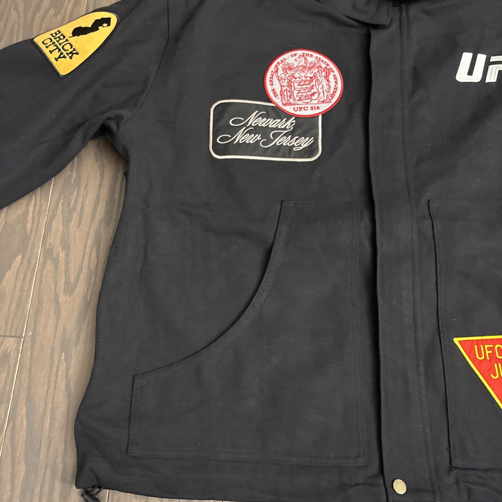 NWT UFC 316 Newark NJ Canvas Black Jacket Mens 2XL Embroidered/Patches Limited