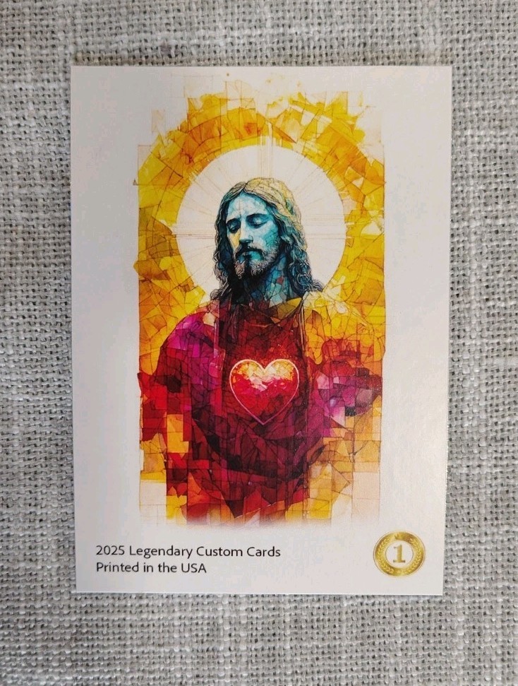 Last Supper Custom Collectible Card Cracked Ice color burst Jesus And Disciples