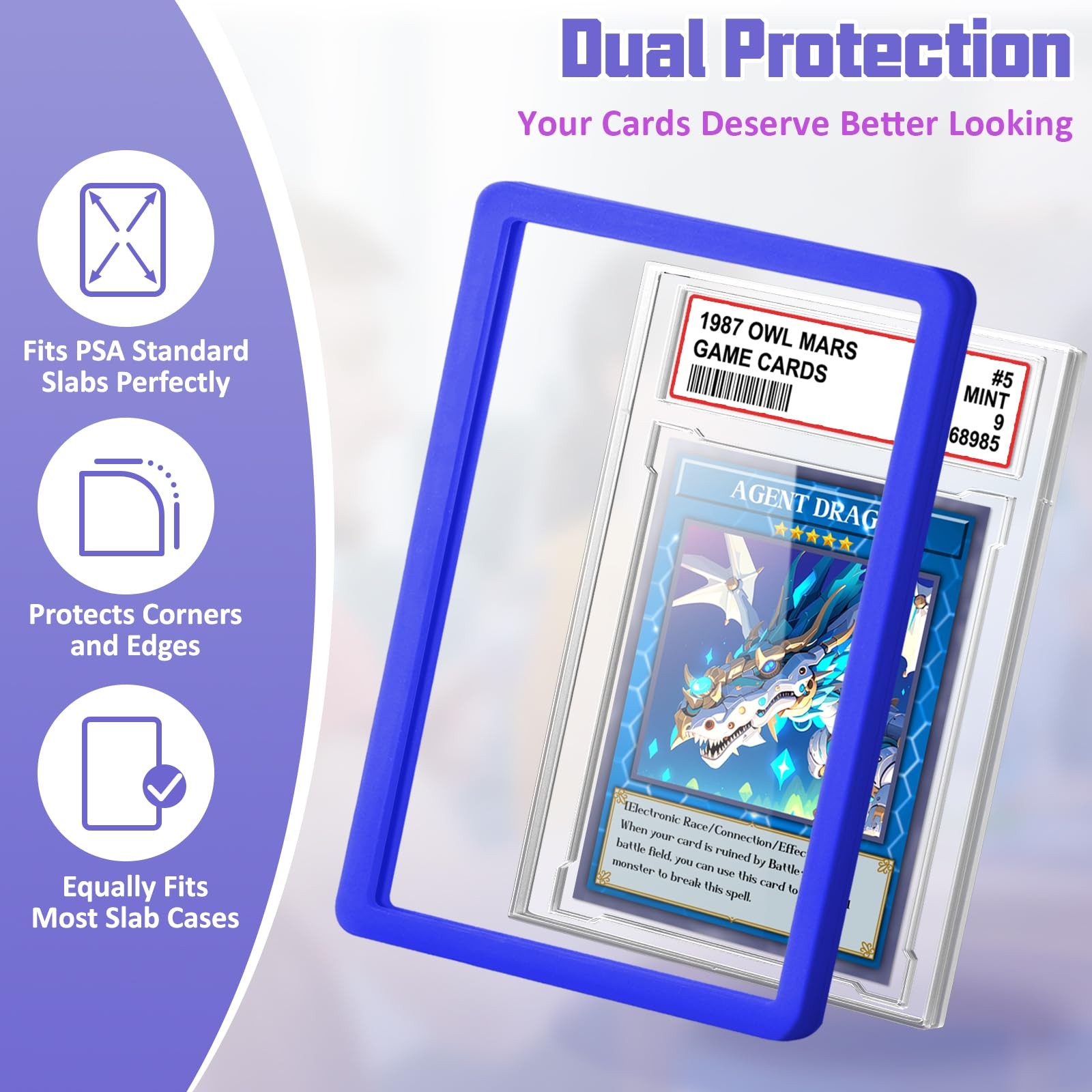 PSA Slab Bumper with Graded Card Slab Set, Hard TPU PSA Slab Bumper Protector…