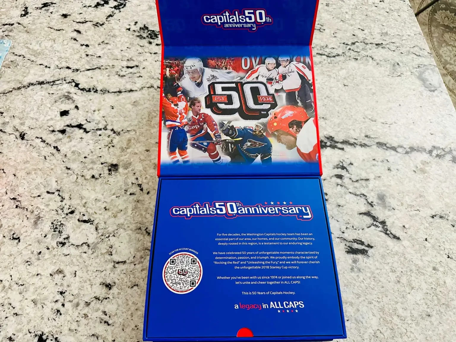 Washington Capitals 50th Anniversary Gift Box Patch Pins Puck Ticket New