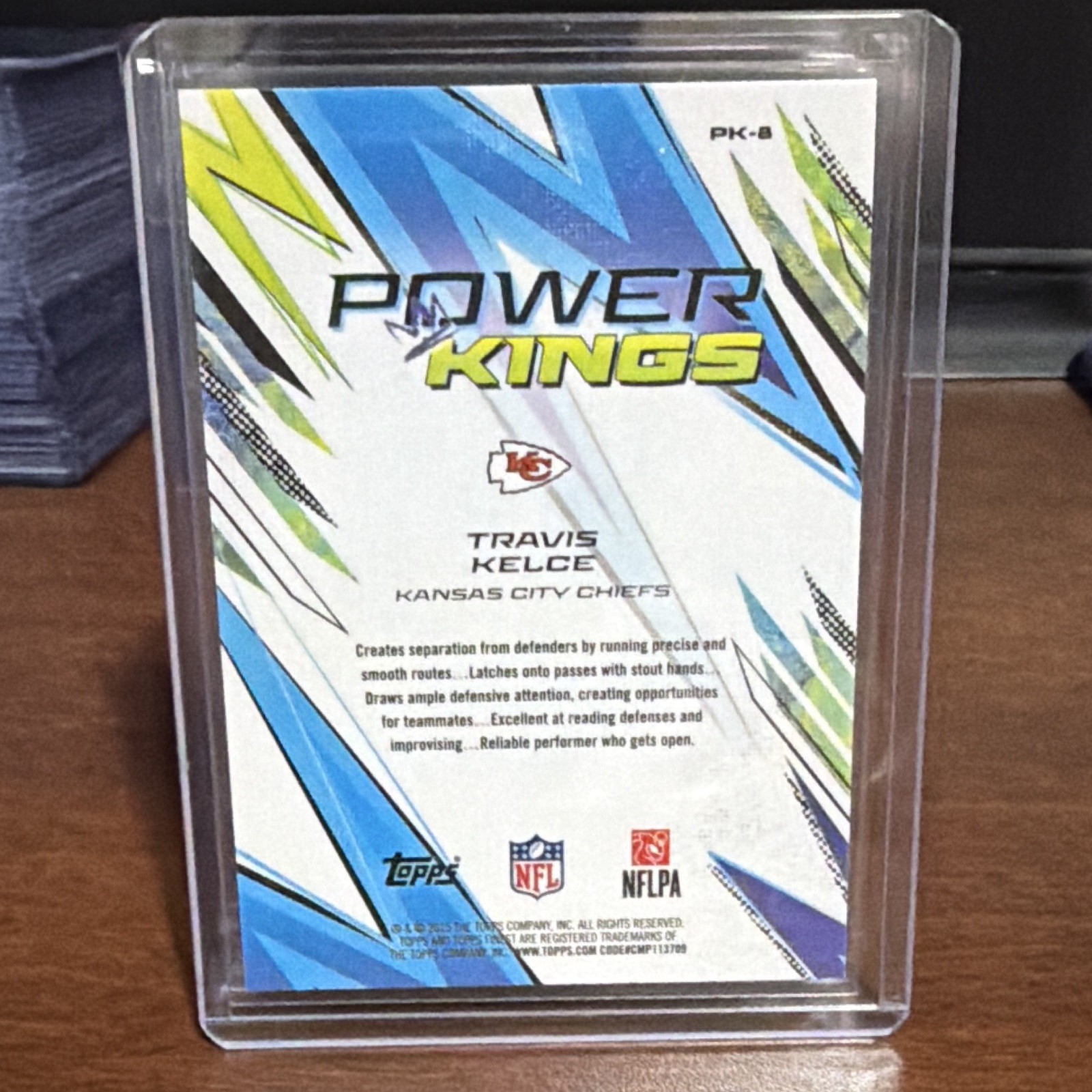 Topps Finest Travis Kelce Chiefs Power Kings Insert Football Card #PK-8